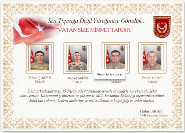 Hakkari şehitlerinin kimlikleri açıklandı