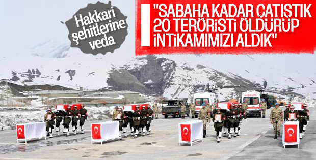 Hakkari şehitlerine veda töreni