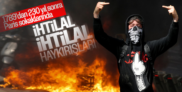 Paris'te ihtilal sloganları