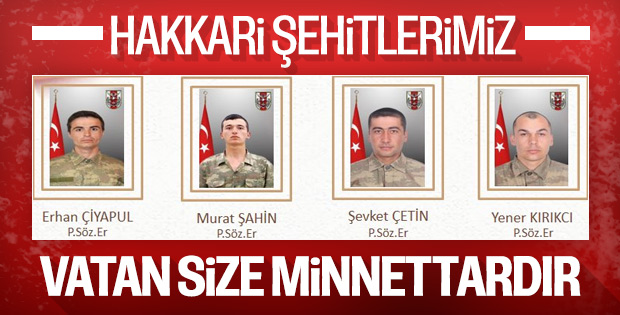 Hakkari Åehitlerinin kimlikleri aÃ§Ä±klandÄ±