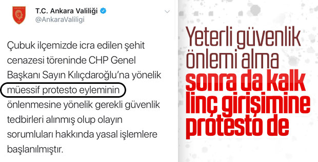 Ankara Valiliği'nden Kılıçdaroğlu'na saldırı açıklaması