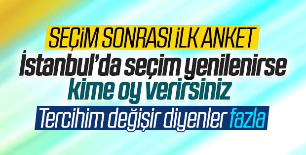 İstanbul'da 'seçim yenilenirse kime oy verirsiniz' anketi