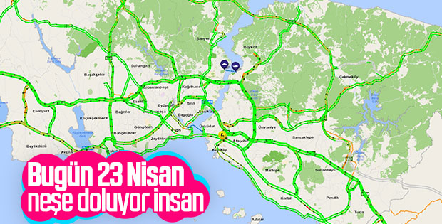 23 Nisan'da İstanbul trafiği
