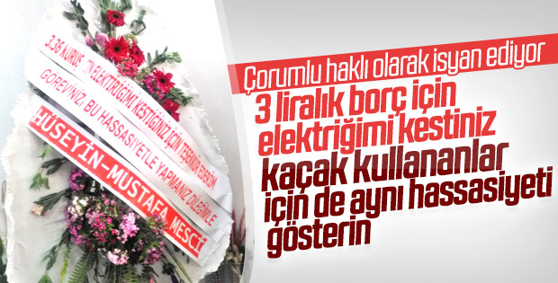 Çorum'da 3 liralık borç için elektrik kestiler