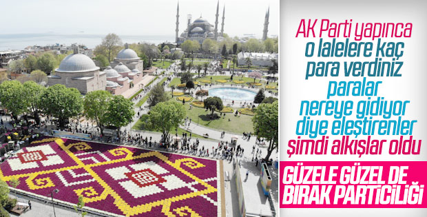 Dünyanın en büyük lale halısı Sultanahmet'te