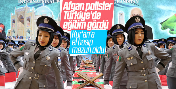 Afgan polisler Sivas'ta mezun oldu