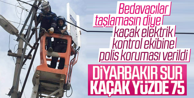 Diyarbakır'da elektrik ekipleri polis korumasında çalıştı