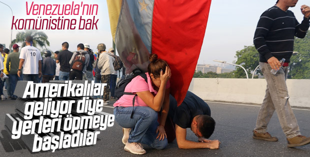 Venezuela'daki darbe yanlılarından mutluluk gözyaşı