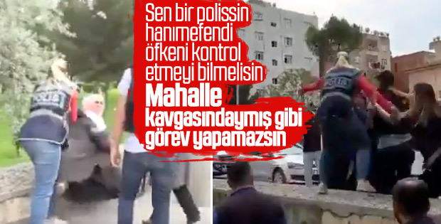 Diyarbakır'da kadın polisin eyleme müdahalesi