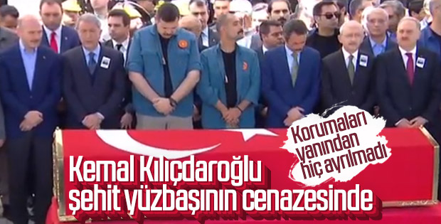 Kılıçdaroğlu şehit Yüzbaşı Özdemir'in törenine gitti
