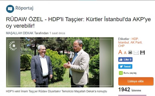 HDP, AK Parti'ye oy verebileceÄini aÃ§Ä±kladÄ±