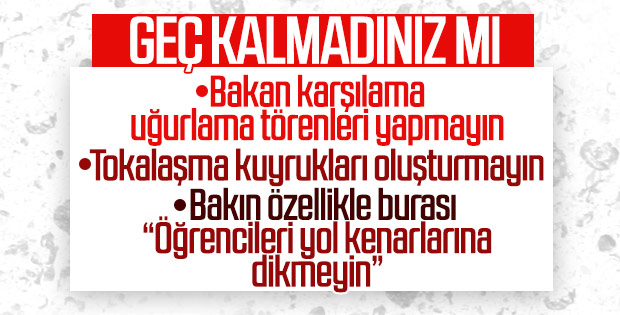 Bakan karşılama uğurlama merasimleri kalkıyor