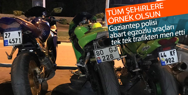 Aşırı gürültü yapan egzozlu 129 araç trafikten men edildi
