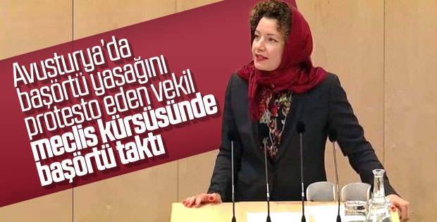 Avusturya meclisinde başörtülü protesto
