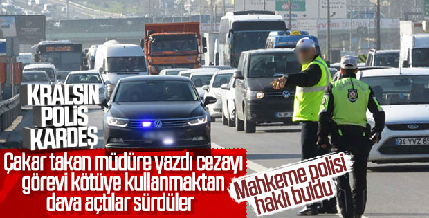 Çakarlı aracı durduran polise soruşturma kaldırıldı