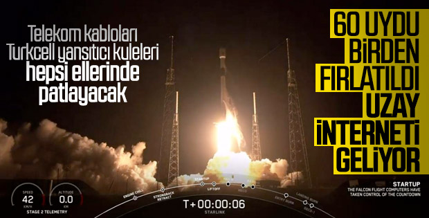 SpaceX uzaya internet uyduları gönderdi