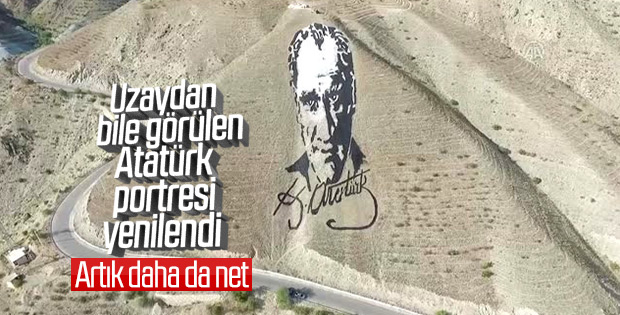 Atatürk portresi el emeğiyle tadilattan geçti
