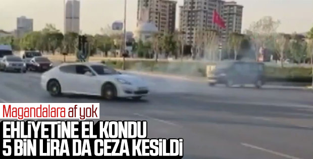 Pendik’te drift yapan lüks araçlı maganda