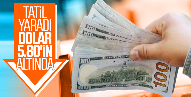 Dolar 5,80'in altına geriledi