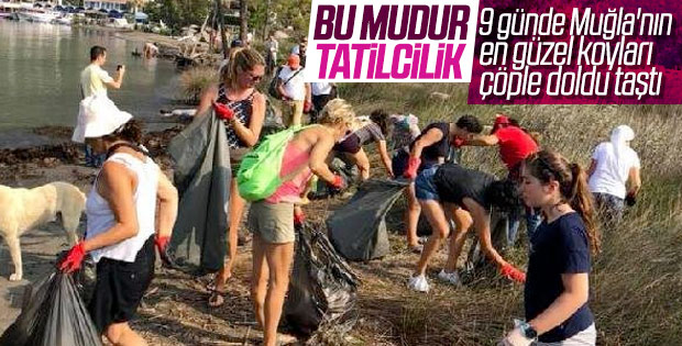 Muğla'da tatilciler çöpleri etrafa bıraktı