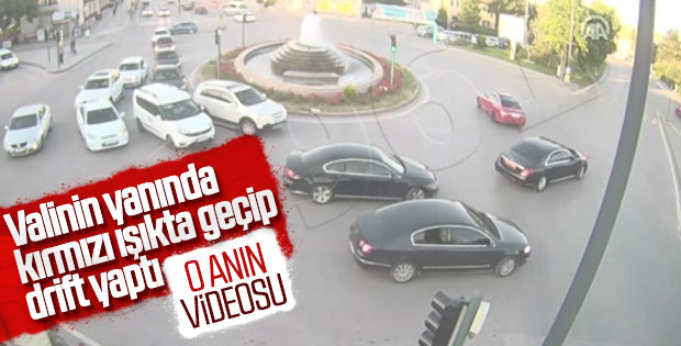 Drift yapan sürücü valiye yakalandı