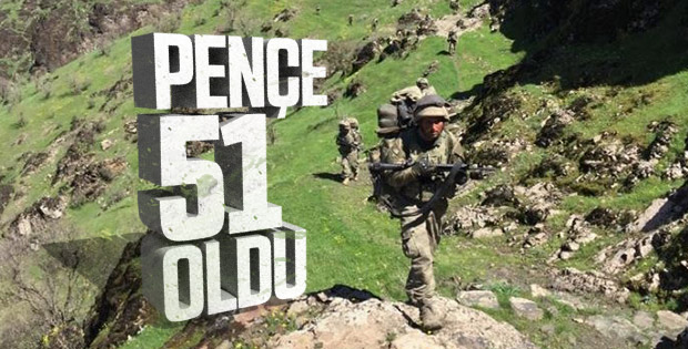 Pençe Harekatı'nda öldürülen terörist sayısı 51 oldu