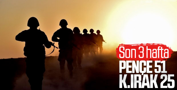 Irak'ta 20 günde 76 terörist öldürüldü