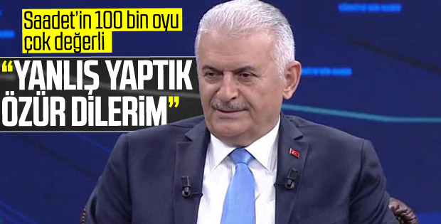 Binali Yıldırım'dan SP'lilere özür açıklaması