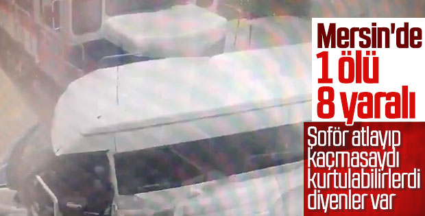 Mersin'de yük treni minibüse çarptı: 1 ölü, 8 yaralı