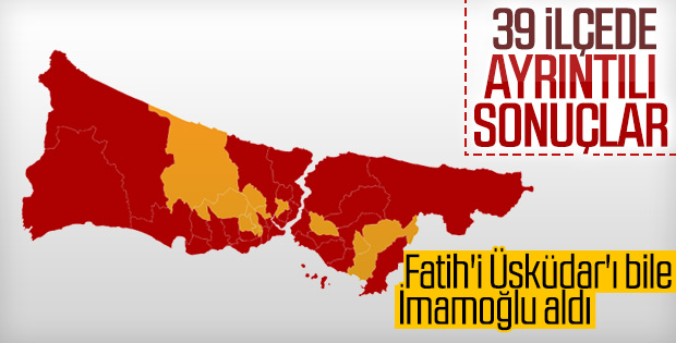 İstanbul'un ilçelerinde oy oranları