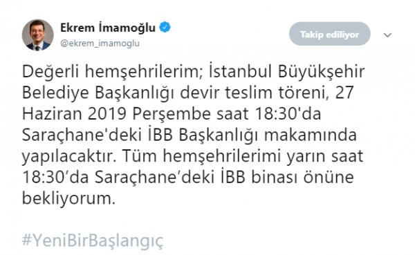 Ekrem İmamoğlu İBB Başkanlığı için saatleri sayıyor