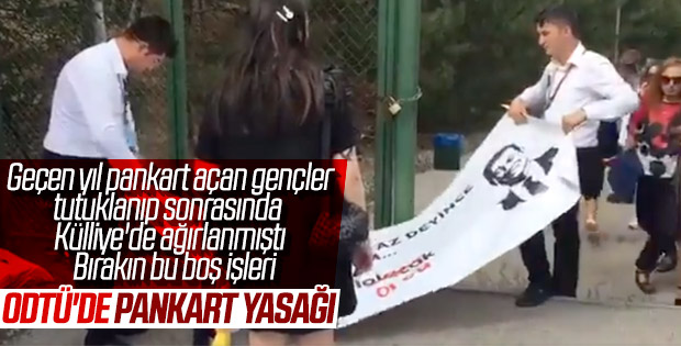 ODTÜ'de öğrencilerin pankartına engel