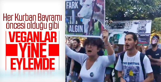 Veganlardan mezbahalar kapatılsın eylemi