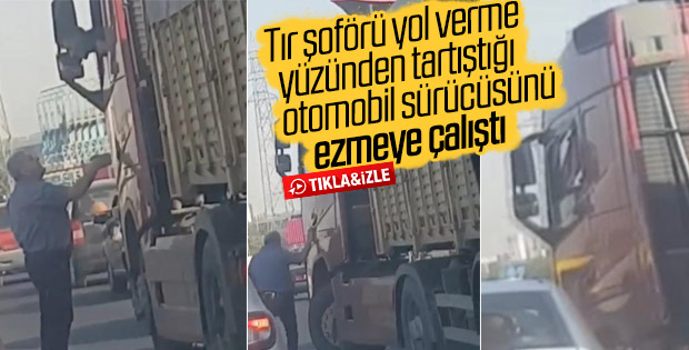 İzmir'de tır şoförü tartıştığı kişiyi ezmeye çalıştı