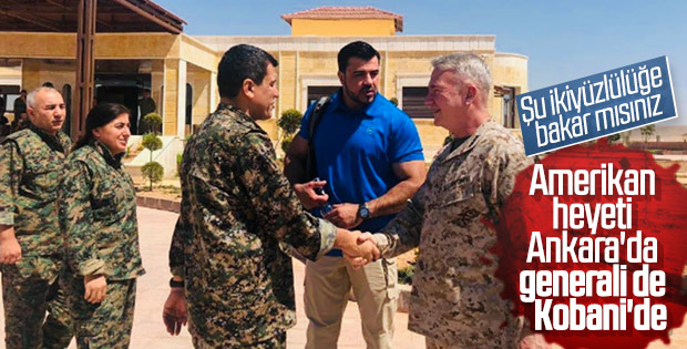 ABD'li general YPG/PKK elebaşıyla bir arada