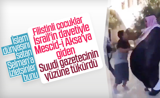 Filistinliler Suudi gazetecinin yüzüne tükürdü