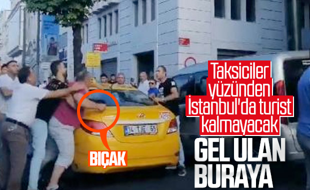 Fatih'te taksici yolcuya bıçakla saldırdı