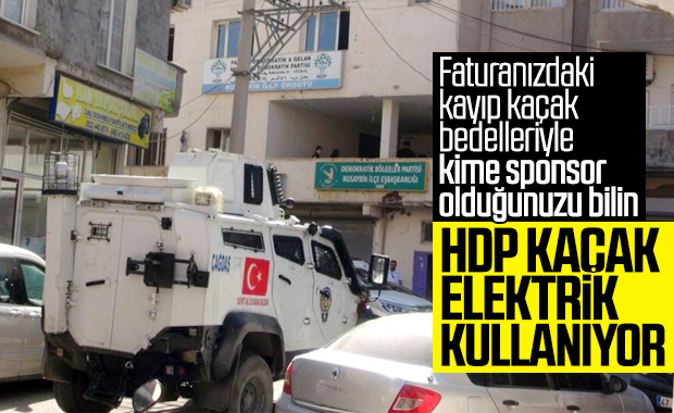 HDP'nin binasından kaçak elektrik çıktı