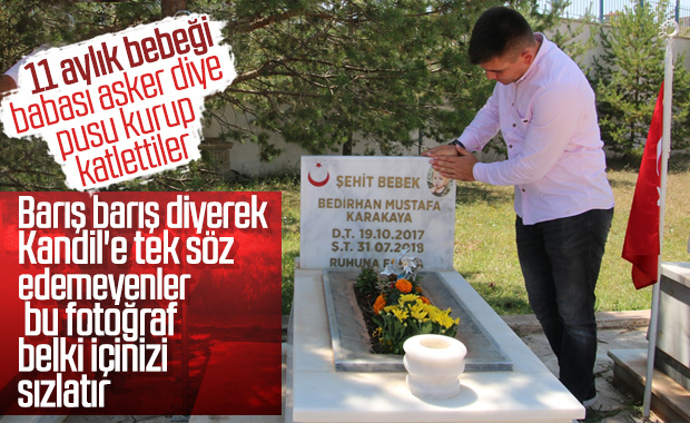 Şehit Bedirhan bebek ve annesi mezarları başında anıldı