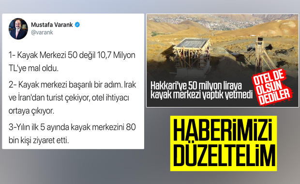 Hakkari'deki kayak merkezine 100 yataklı otel yapılacak