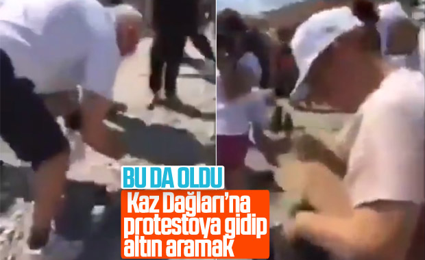 Protestocular Kaz Dağları'nda altın peşine düştü