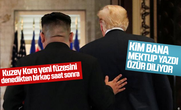Trump: Kim füzeler için benden özür diledi