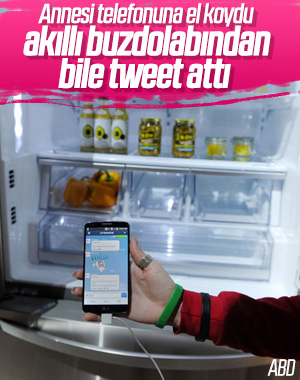 ABD'de sosyal medya bağımlısı buzdolabından tweet attı