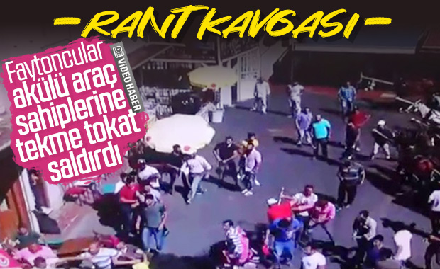 Büyükada'daki faytoncu kavgasının görüntüleri