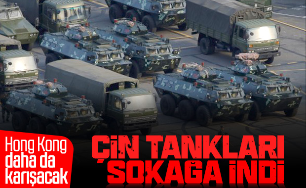 Çinli askerlerden Hong Kong'a mesaj niteliğinde tatbikat