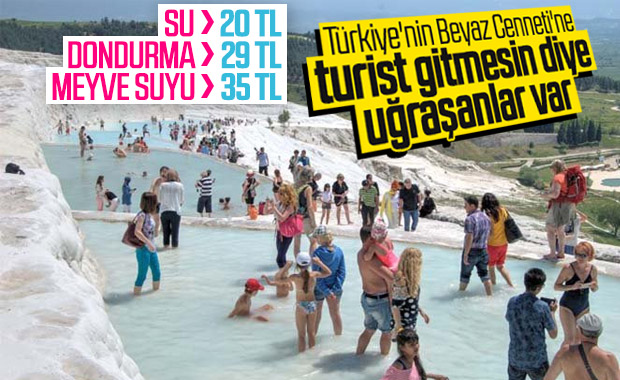 Pamukkale'de turistler fahiş fiyatlarla karşı karşıya