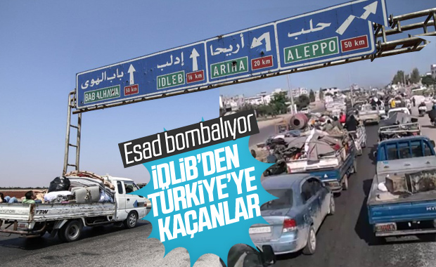 İdlib'de yerinden edilen siviller yönünü Türkiye'ye çevirdi