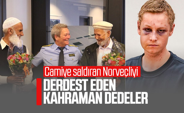 Norveç polisi cami saldırganına engel olan cemaati tebrik etti
