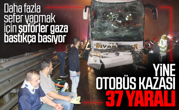 TEM otoyolunda yolcu otobüsüyle tır çarpıştı