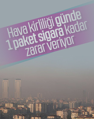 Hava kirliliğine maruz kalmak sigara içmekle eş değer